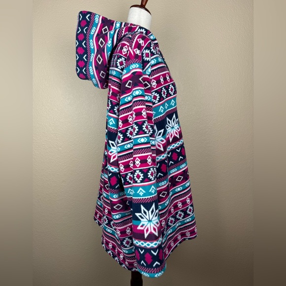 Blair Pink & Turquoise Fleece Hooded Jacket. Zippered & 2 Side Pockets. Size- 3X - Picture 4 of 13